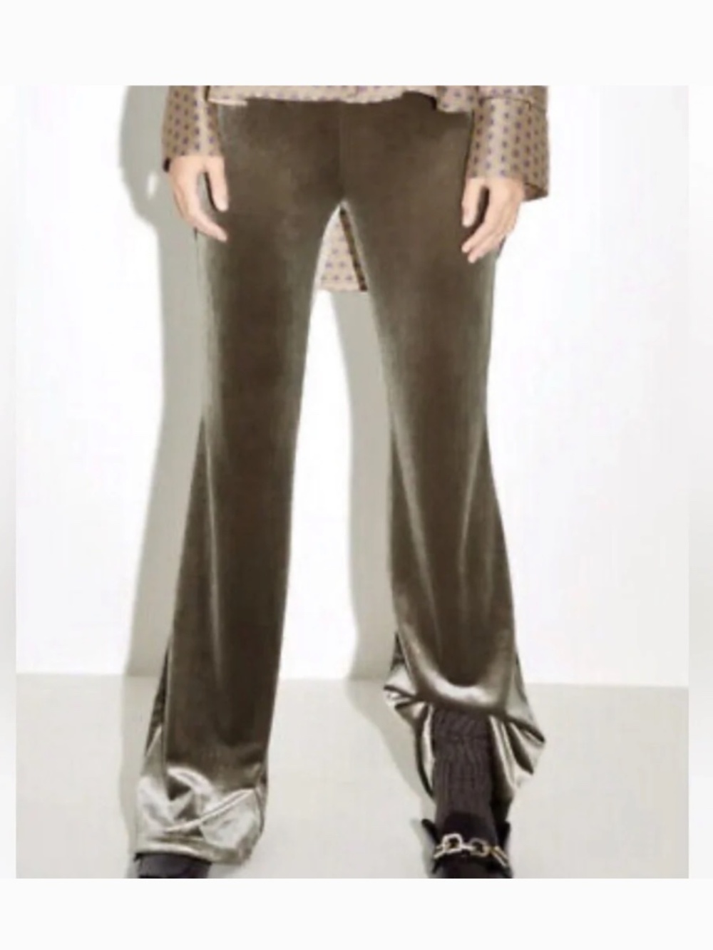 Zara Brown Velvet/ Velour Pants | Size XS - Picture 8 of 8
